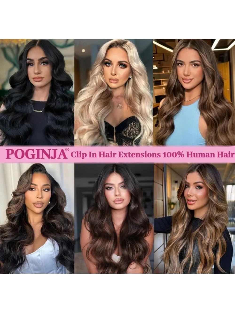 Seamless Clip-In Hair Extensions for Black Women, Real Remy Human Hair, 16